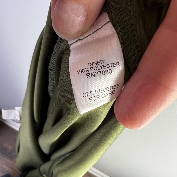 Cato Womens Sz XL Slip Dress Olive Green Spaghetti Strap Coquette Artsy Boho Y2K - Picture 8 of 11